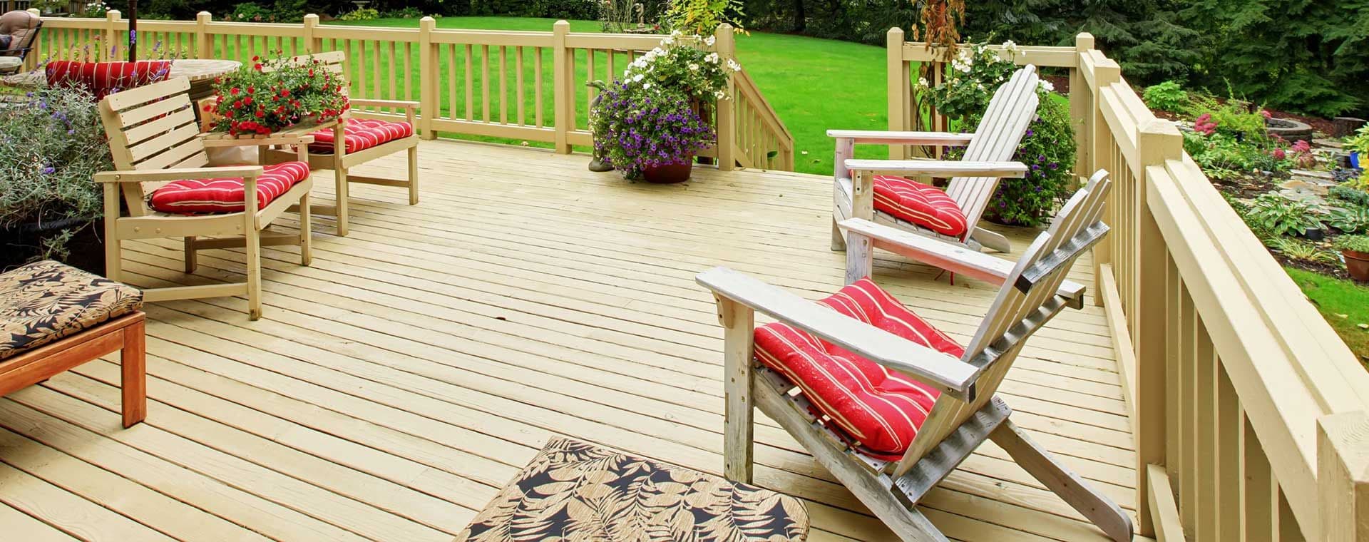 decking patio with seating