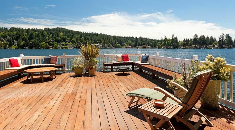 deck overlooking lake